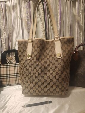 Gucci Charmy Beige and Brown Tote Bag